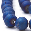 Electroplate Natural Druzy Geode Weathered Agate Beads Strands G-S284-6mm-02-3