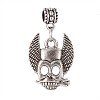 Skull Tibetan Style Alloy European Dangle Charms PALLOY-I116-35AS-1