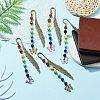 Butterfly Alloy Enamel Pendant Bookmark with Chakra Gemstone Bead AJEW-JK00253-2