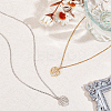 2Pcs 2 Colors 304 Stainless Steel Hollow Rose Pendant Necklaces Set for Women NJEW-AN0001-87-7