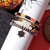 5Pcs Halloween Handmade Polymer Clay & Acrylic Beaded Stretch Bracelets Kit BJEW-TA00480-2