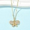 Brass Micro Pave Clear Cubic Zirconia Pendant Necklaces NJEW-D306-01G-A-1