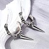 C-Shaped with Cone Brass Stud Earrings EJEW-S261-06G-3