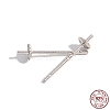 Rhodium Plated 925 Sterling Silver Stud Earring Findings STER-Z005-02P-1