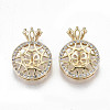 Brass Micro Pave Clear Cubic Zirconia Peg Bails Pendants KK-T062-16G-NF-1