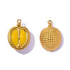 304 Stainless Steel Enamel Pendants STAS-OY017-30G-3