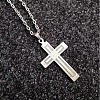 Luminous Glow in the Dark Stainless Steel Cross Pendant Necklace LS-PW-WG31976-01-4