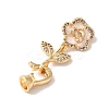 Brass Micro Pave Cubic Zirconia Fold Over Clasps KK-B098-05G-03-2