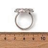 Brass Micro Pave Cubic Zirconia Cuff Rings RJEW-D323-02P-5