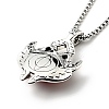 Alloy Bat with Plastic Dragon Eye Pendant Necklace LS-NJEW-B084-02B-3