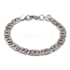 Tarnish Resistant Vacuum Plating 201 Stainless Steel Mariner Hollow Cross Link Chain Bracelets BJEW-B078-64P-1