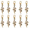 10Pcs Brass Micro Pave Cubic Zirconia Pendants ZIRC-SZ0002-86-1