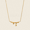 Minimalist 304 Stainless Steel Lava Shape Pendant Necklaces for Women EJ9264-1-2