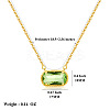 304 Stainless Steel Pave Cubic Zirconia Oval Birth Stone Pendant Necklaces for Women FS-WGC2097-10-1
