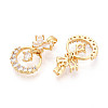 Brass Micro Pave Cubic Zirconia Pendants KK-N272-09G-2