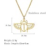 304 Stainless Steel Geometric Artistic Hollow Animal Pendant Necklaces JK0174-6-1
