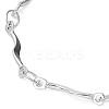 304 Stainless Steel Wave Bar Link Chain Bracelets BJEW-K226-12P-2