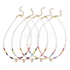 Valentine's Day 304 Stainless Steel Heart Pendant Glass Seed Beaded Necklaces for Women NJEW-MZ00146-2