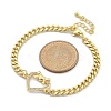 Brass Micro Pave Clear Cubic Zirconia Link Bracelets BJEW-Z082-03G-02-5
