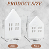 4Pcs 2 Styles Christmas Wood House Display Decorations DJEW-BC0001-28A-2