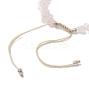 Natural Rose Quartz Chip Nylon Braided Beaded Bracelet Making AJEW-JB01296-01-3