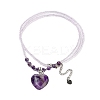 Natural Amethyst Pendant Necklaces NJEW-G143-02L-2