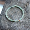 Natural Flower Amazonite Rondelle Beaded Stretch Bracelets UT5328-2-1