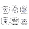 12Pcs 6 Style Brass Inlaid Clear Cubic Zirconia Charms ZIRC-SC0001-12-2