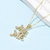 Mother's Day Brass Micro Pave Clear Cubic Zirconia Pendant Necklaces for Women NJEW-Q021-01B-G-2