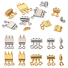 10Pcs 10 Styles Alloy Magnetic Clasps Slide Lock Clasps with Spring Ring Clasps FIND-TA0002-03-1