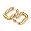 Ion Plating(IP) 304 Stainless Steel Rectangle Ear Studs for Women EJEW-P234-04G-2
