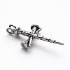 Retro 304 Stainless Steel Cross Gothic Pendants STAS-E094-08AS-3