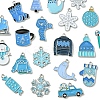 20Pcs 20 Styles Winter Theme Alloy Enamel Pendants ENAM-FS0001-97-3