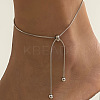 304 Stainless Steel Slider Chain Anklet for Women WG34D3C-09-1