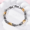 201 Stainless Steel Byzantine Chain Bracelets BJEW-B078-168GP-1