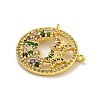 Rack Plating Brass Micro Pave Cubic Zirconia Pendants KK-C074-02G-04-2