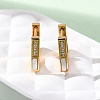 304 Stainless Steel Clear Cubic Zirconia Trapezoid Hoop Earrings EJEW-D331-17G-5