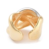 Brass Criss Cross Open Cuff Ring for Women RJEW-C102-08GP-3