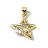 Rack Plating Real 18K Gold Plated Brass Micro Pave Cubic Zirconia Pendants KK-B084-10G-1