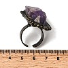 Natural Amethyst Irregular Nugget Open Cuff Rings G-A278-03AB-01-5