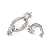 Rack Plating Brass Micro Pave Clear Cubic Zirconia Fold Over Clasps KK-A222-08P-2