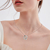 1pc Brass Chain with Alloy Letter Pendants Necklaces NJEW-LP0001-41Q-P-4