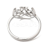 Non-Tarnish 304 Stainless Steel Hollow Lotus Adjustable Ring for Women RJEW-M149-30P-2