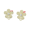Rack Plating Golden Alloy with Rhinestone Stud Earring Findings EJEW-B036-02G-05-1