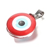 Flat Round 201 Stainless Steel Acrylic Pendants STAS-U036-01P-07-2