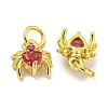 Rack Plating Brass Micro Pave Cubic Zirconia Spider Charms ZIRC-I065-02A-2