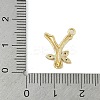 Brass Crystal Rhinestone Letter Links Connector Charms KK-S395-06G-Y-3