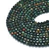 Natural Bloodstone/Heliotrope Stone Beads Strands G-A260-A40-01-3