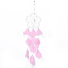Handmade Flower Woven Net/Web with Feather Wall Hanging Decoration LS-HJEW-A001-03A-1