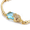 Golden Tone Brass Link Bracelets BJEW-L639-14G-2